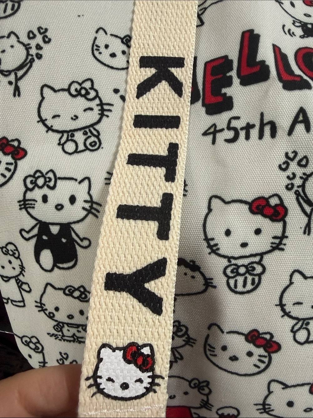 Hello Kitty 45th Anniversary Canvas Tote NIP - Picture 4 of 5